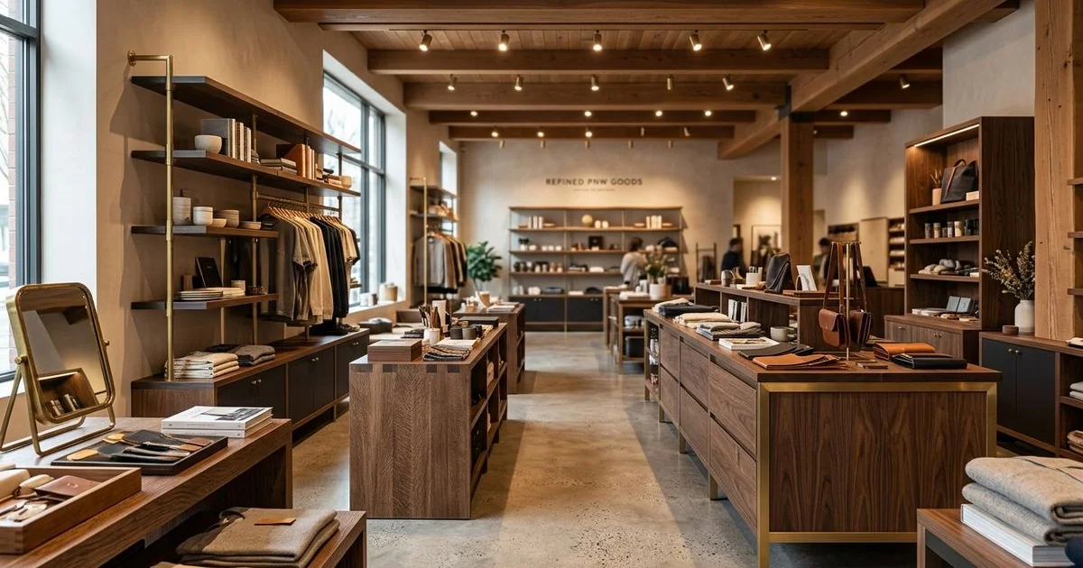 Upscale retail boutique with custom display fixtures