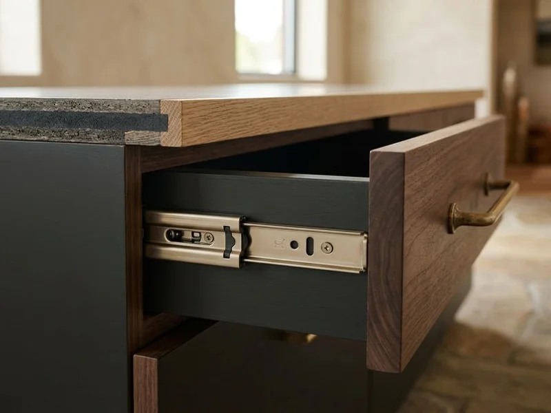 Commercial-grade hardware and fire-rated substrate edge detail