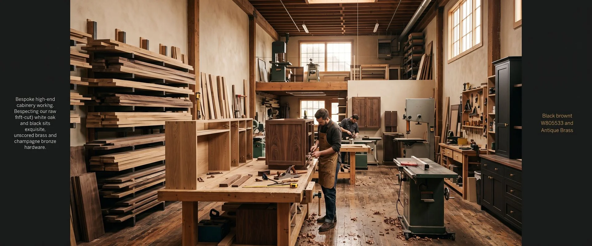 Interior of the Portland Custom Cabinets workshop in NE Portland